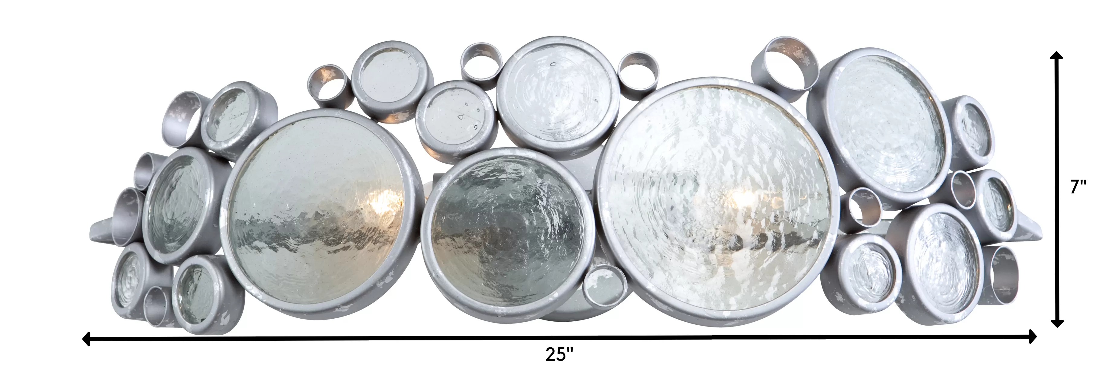 Fascination 165B02 2-Light Vanity Light - Nevada (silver With Random Silver Leafing) 3 Fascination 165B02 2-Light Vanity Light - Nevada (silver With Random Silver Leafing) - Image 3