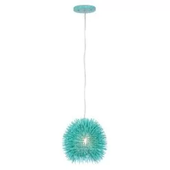 Urchin 169M01AQ 1-Light Mini Pendant - Aqua Velvet -Lighting Decoration Store 169M01AQ 1
