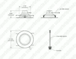Green Creative 6" 18W LED Retrofit Downlight - E26 Base - 1,260 Lumens - 75W Incandescent Equivalent - 3000K -Lighting Decoration Store 18dl6dim 930 dim drawing