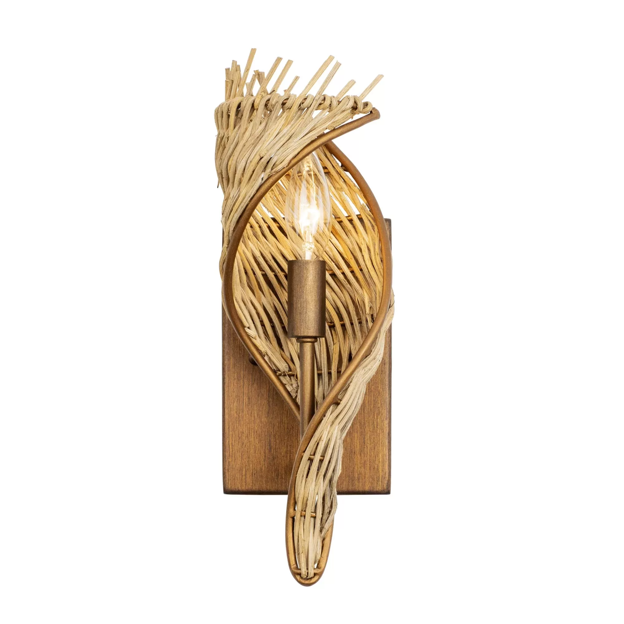 Flow 240K01BTR 1-Light Left Wall Sconce - Baguette/Natural Rattan 1 Flow 240K01BTR 1-Light Left Wall Sconce - Baguette/Natural Rattan