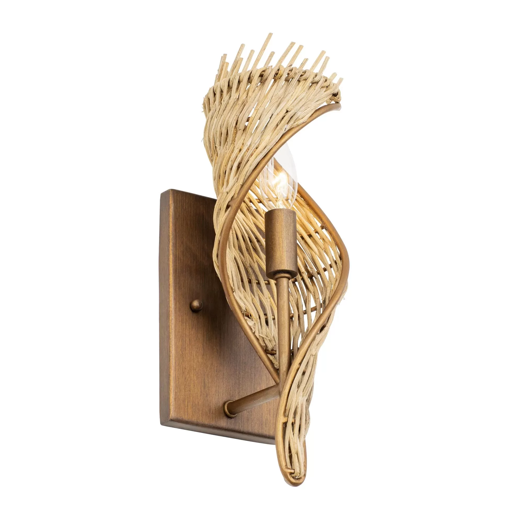 Flow 240K01BTR 1-Light Left Wall Sconce - Baguette/Natural Rattan 4 Flow 240K01BTR 1-Light Left Wall Sconce - Baguette/Natural Rattan - Image 4