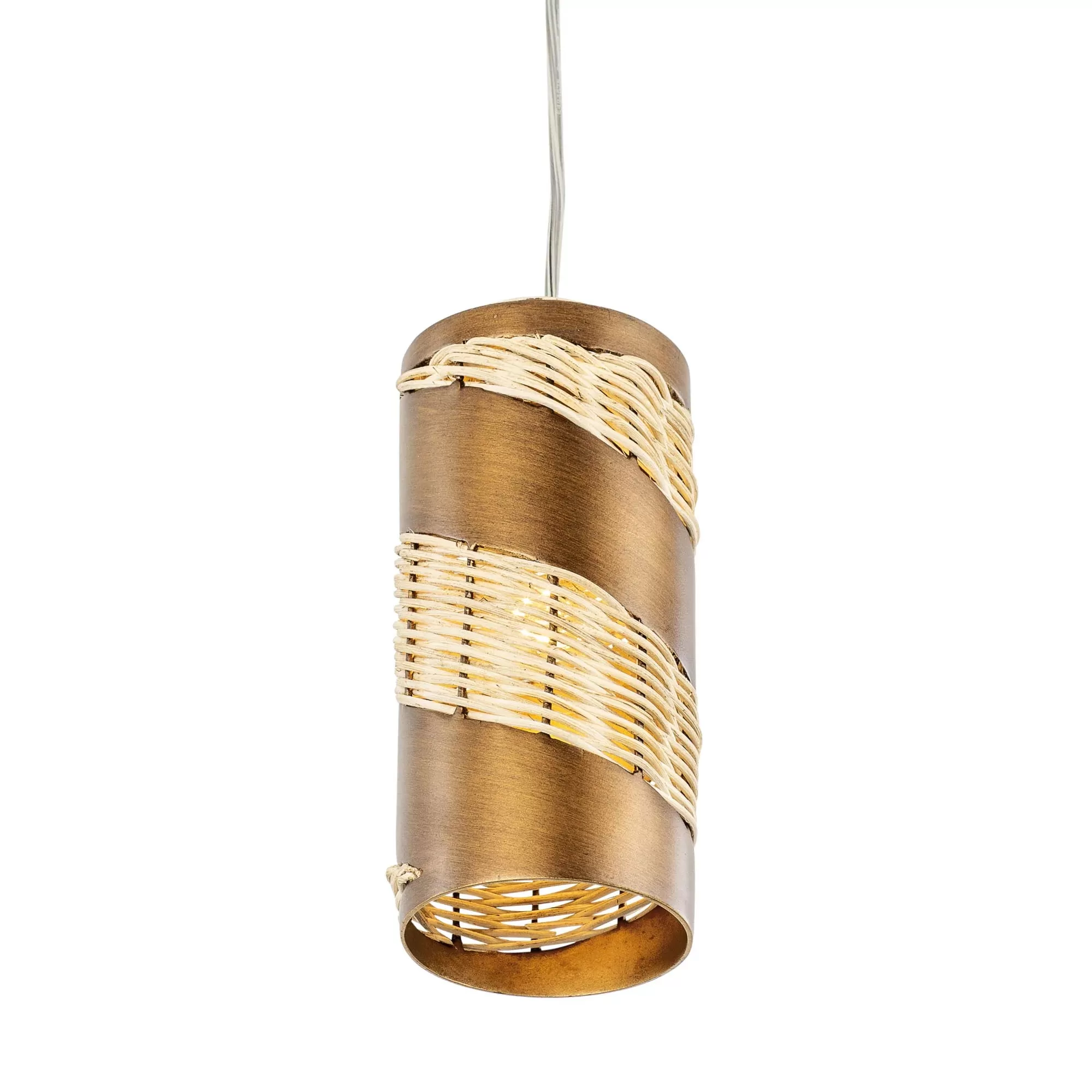 Flow 240M01BTR 1-Light Cylinder Mini Pendant Light - Baguette/Natural Rattan 2 Flow 240M01BTR 1-Light Cylinder Mini Pendant Light - Baguette/Natural Rattan - Image 2