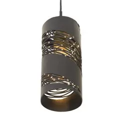 Flow 240M01MBFG 1-Light Mini Pendant - Matte Black/French Gold -Lighting Decoration Store 240M01MBFG 2