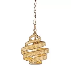 Flow 240P01BTR 1-Light Twist Pendant Light - Baguette/Natural Rattan