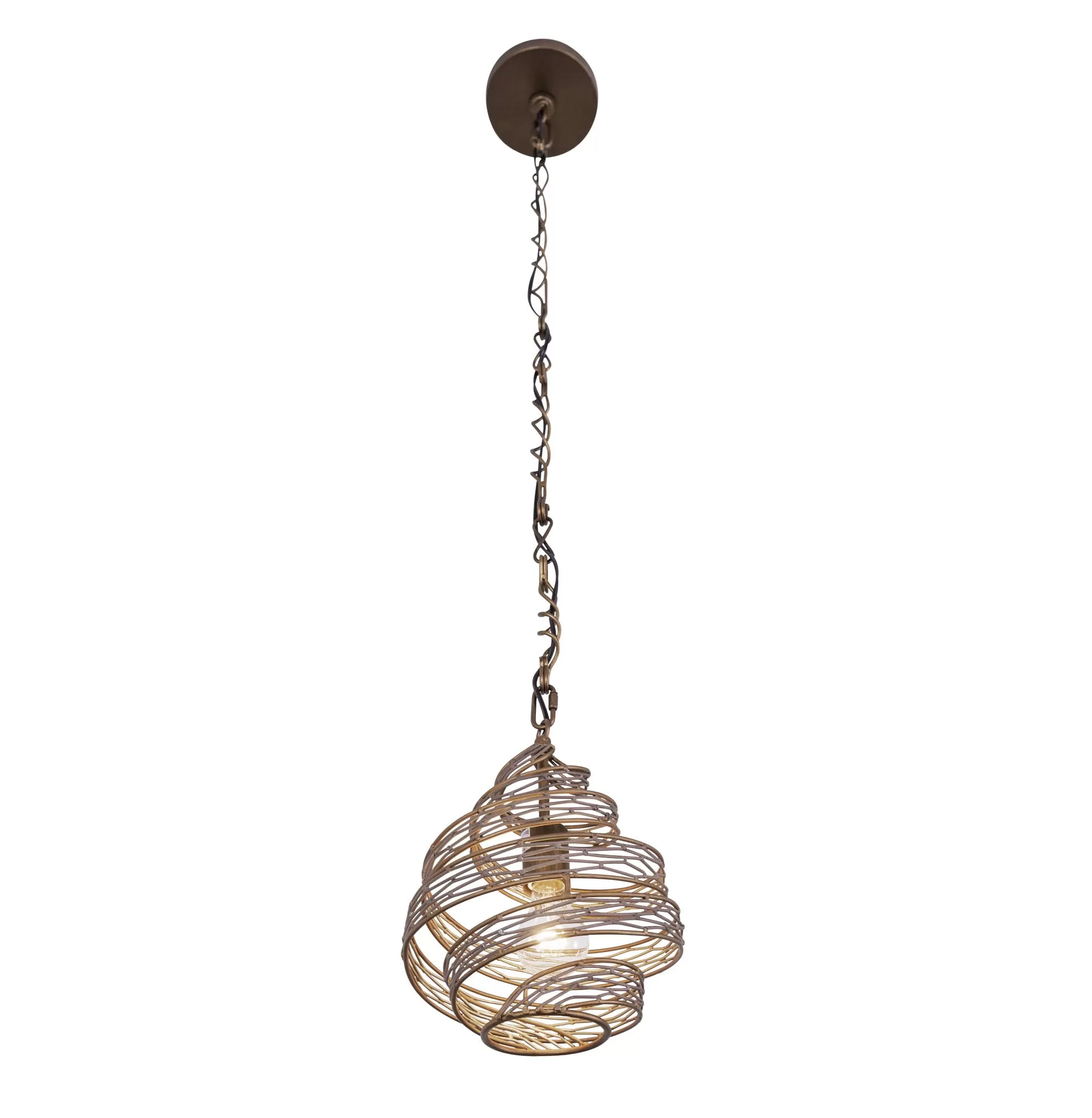Flow 240P01HO 1-Light Twist Mini Pendant - Hammered Ore 4 Flow 240P01HO 1-Light Twist Mini Pendant - Hammered Ore - Image 4