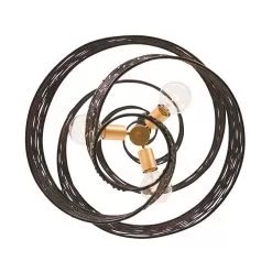 Flow 240P03MBFG 3-Light Pendant Light - Matte Black/French Gold -Lighting Decoration Store 240P03MBFG 3