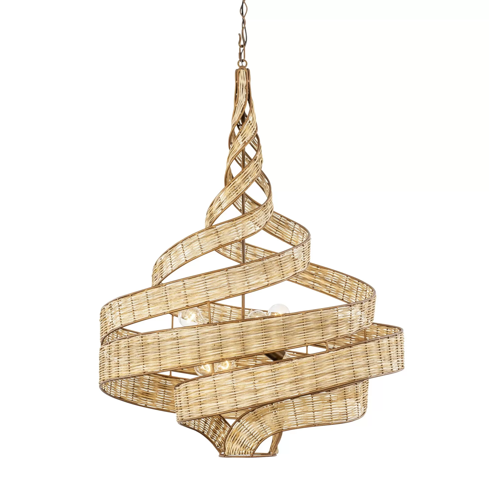 Flow 240P06LBTR 6-Light Large Twist Pendant Light - Baguette/Natural Rattan 1 Flow 240P06LBTR 6-Light Large Twist Pendant Light - Baguette/Natural Rattan