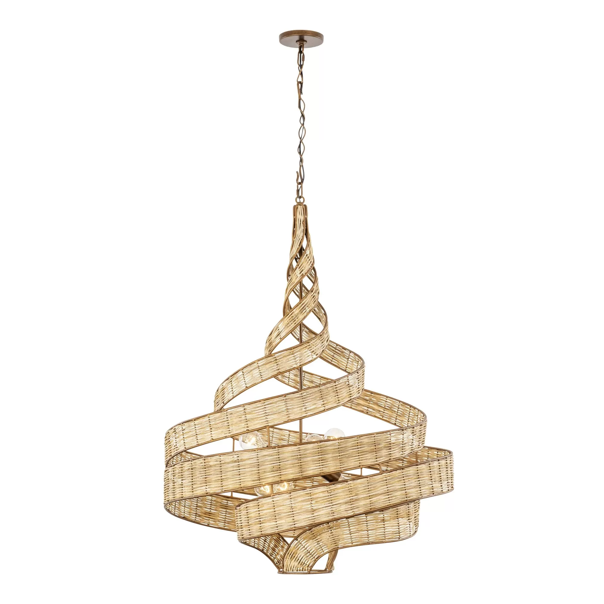 Flow 240P06LBTR 6-Light Large Twist Pendant Light - Baguette/Natural Rattan 5 Flow 240P06LBTR 6-Light Large Twist Pendant Light - Baguette/Natural Rattan - Image 5