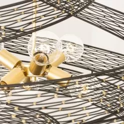 Flow 240P06MBFG 6-Light Pendant Light - Matte Black/French Gold -Lighting Decoration Store 240P06MBFG 1