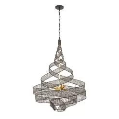 Flow 240P06MBFG 6-Light Pendant Light - Matte Black/French Gold -Lighting Decoration Store 240P06MBFG 4