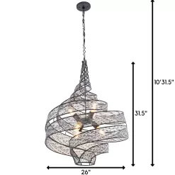 Flow 240P06SL 6-Light Pendant Light - Steel -Lighting Decoration Store 240P06SL dim