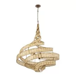 Flow 240P08BTR 8-Light Twist Pendant Light - Baguette/Natural Rattan -Lighting Decoration Store 240P08BTR 3 18c42c62 064b 498a 841a d75df1aae66e