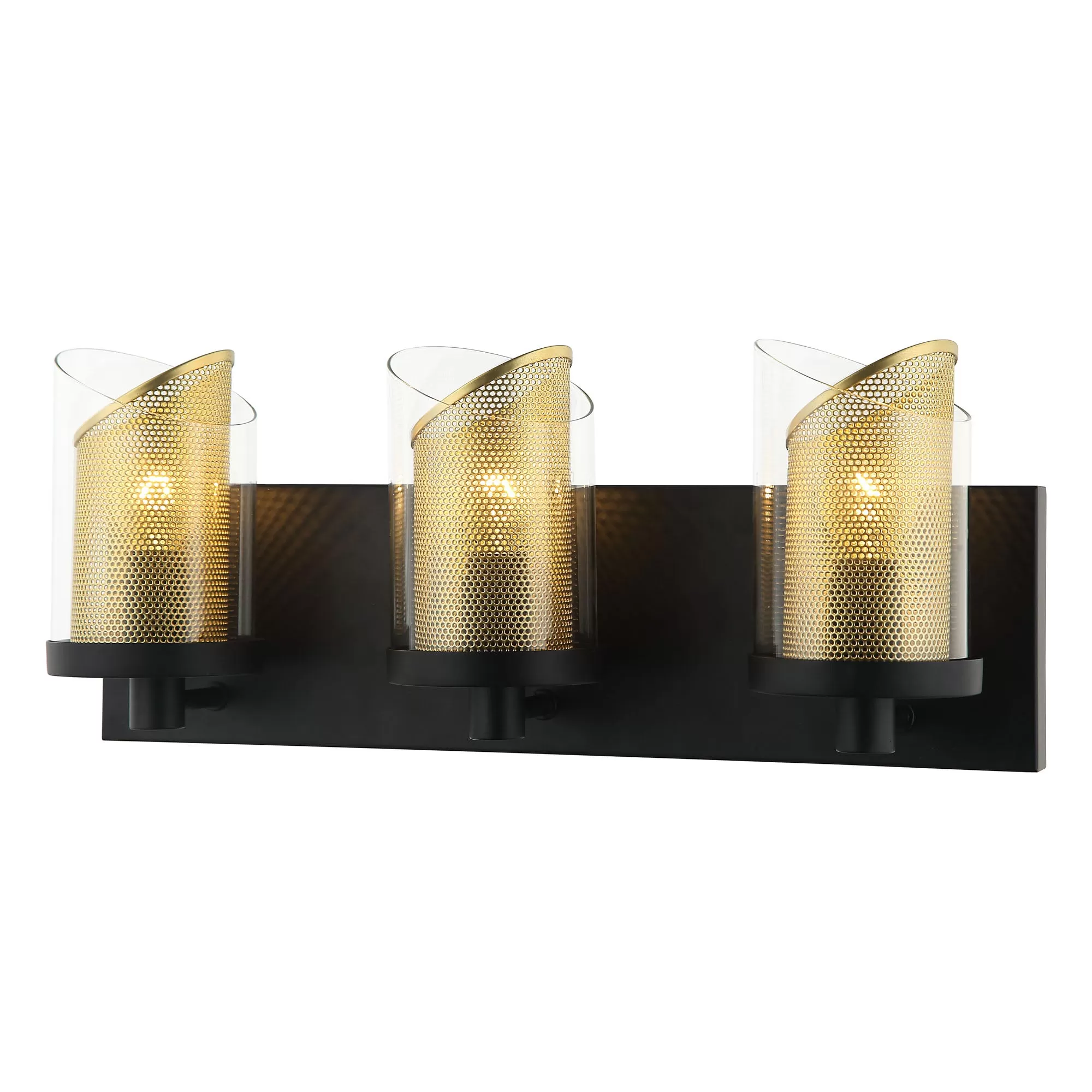 So Inclined 246B03BLGO 3-Light Vanity Light - Black/Gold 2 So Inclined 246B03BLGO 3-Light Vanity Light - Black/Gold - Image 2