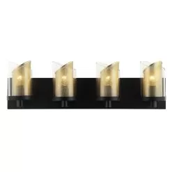 So Inclined 246B04BLGO 4-Light Vanity Light - Black/Gold