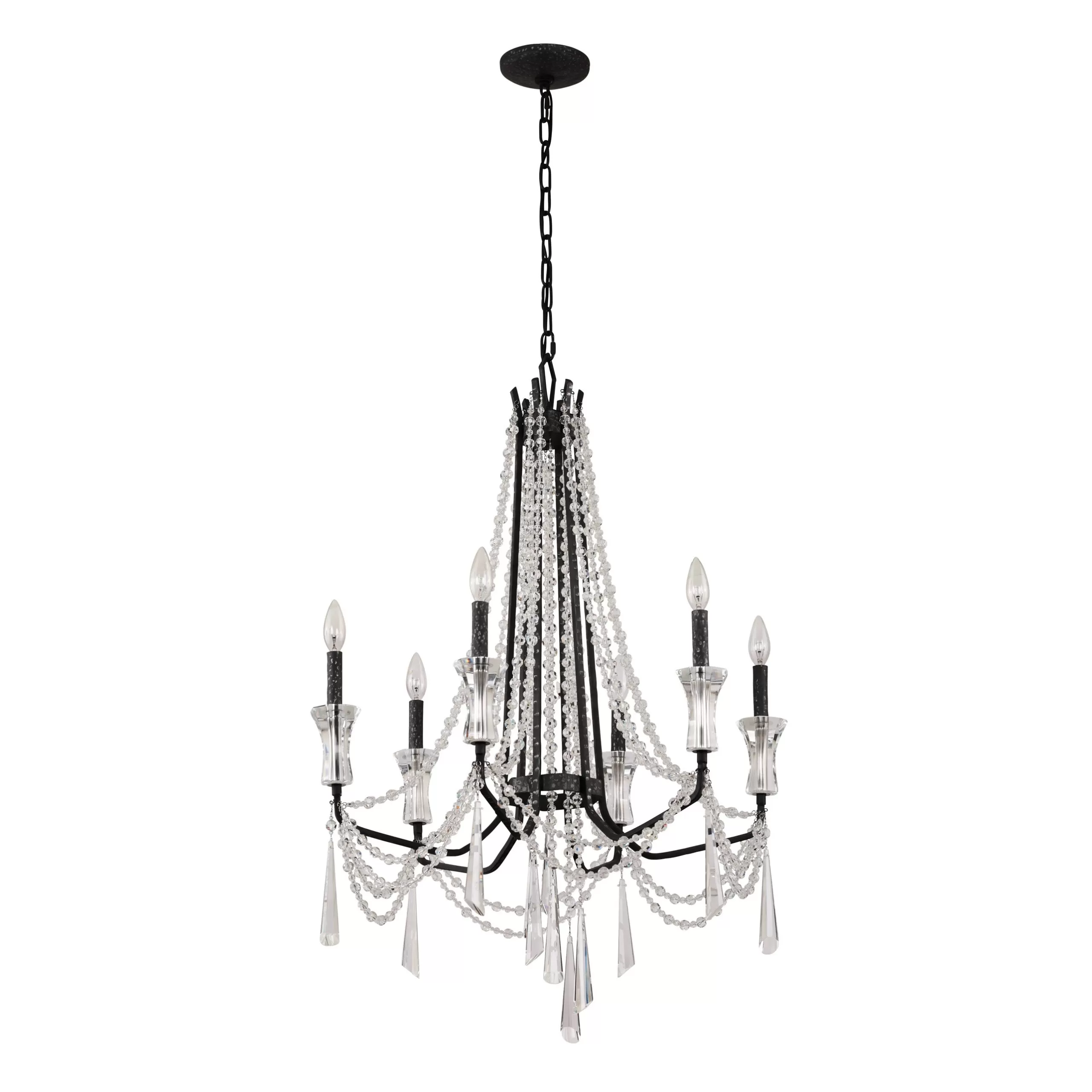 Barcelona 270C06OX 6-Light Chandelier - Onyx 3 Barcelona 270C06OX 6-Light Chandelier - Onyx - Image 3