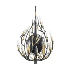 Bask 271K02MBFG 2-Light Crystal Wall Sconce - Matte Black/French Gold -Lighting Decoration Store 271K02MBFG 4