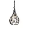 Bask 271M01MBFG 1-Light Crystal Mini Pendant Light - Matte Black/French Gold
