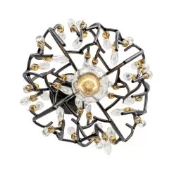 Bask 271M01MBFG 1-Light Crystal Mini Pendant Light - Matte Black/French Gold 8 Bask 271M01MBFG 1-Light Crystal Mini Pendant Light - Matte Black/French Gold -Lighting Decoration Store 271M01MBFG 2