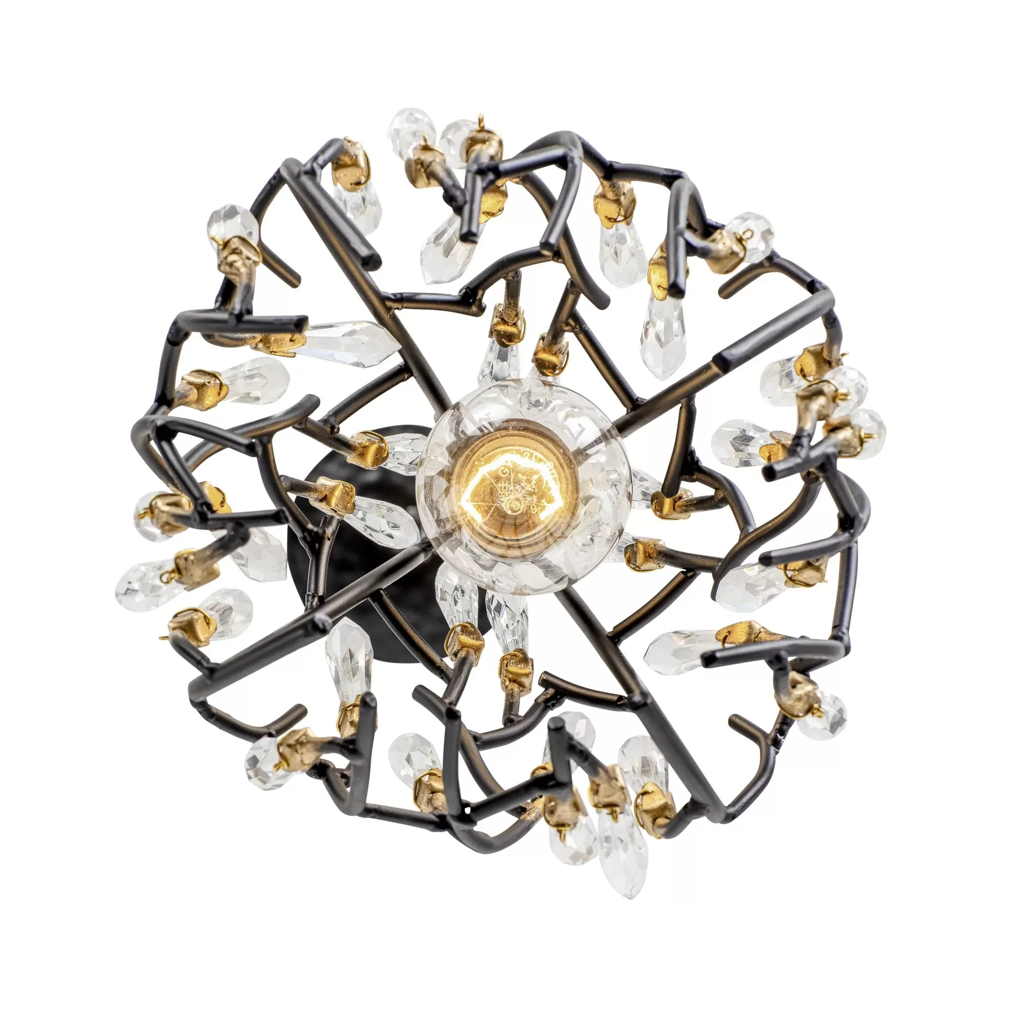 Bask 271M01MBFG 1-Light Crystal Mini Pendant Light - Matte Black/French Gold 3 Bask 271M01MBFG 1-Light Crystal Mini Pendant Light - Matte Black/French Gold - Image 3