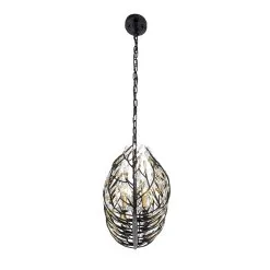 Bask 271N06MBFG 6-Light Crystal Kitchen Pendant Light - Matte Black/French Gold -Lighting Decoration Store 271N06MBFG 4