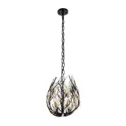 Bask 271N08MBFG 8-Light Crystal Kitchen Pendant Light - Matte Black/French Gold -Lighting Decoration Store 271N08MBFG 2