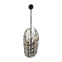 Bask 271N08MBFG 8-Light Crystal Kitchen Pendant Light - Matte Black/French Gold -Lighting Decoration Store 271N08MBFG 4