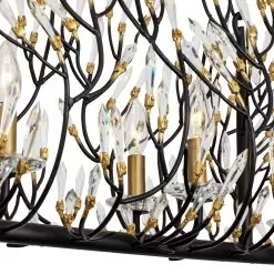 Bask 271N08MBFG 8-Light Crystal Kitchen Pendant Light - Matte Black/French Gold -Lighting Decoration Store 271N08MBFG Detail 2