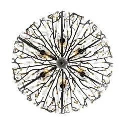 Bask 271P06MBFG 6-Light Crystal Pendant Light - Matte Black/French Gold -Lighting Decoration Store 271P06MBFG 2
