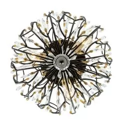 Bask 271S03MBFG 3-Light Crystal Ceiling Light - Matte Black/French Gold -Lighting Decoration Store 271S03MBFG 2