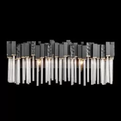 Matrix 309B02MBFG 2-Light Vanity Light - Matte Black/French Gold -Lighting Decoration Store 309B02MBFG 3