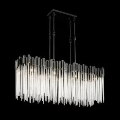 Matrix 309N08MBFG 8-Light Linear Pendant Light - Matte Black/French Gold -Lighting Decoration Store 309N08MBFG 1