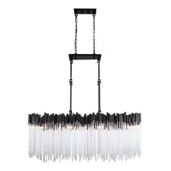 Matrix 309N08MBFG 8-Light Linear Pendant Light - Matte Black/French Gold