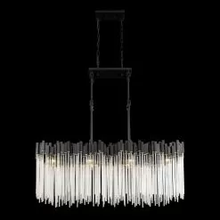 Matrix 309N08MBFG 8-Light Linear Pendant Light - Matte Black/French Gold -Lighting Decoration Store 309N08MBFG 3