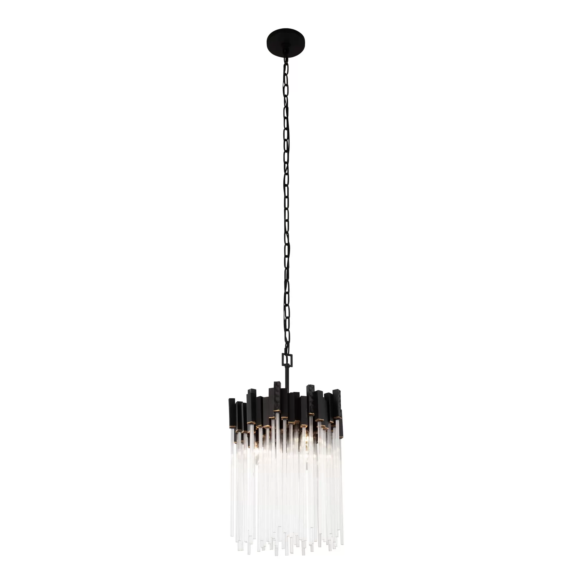 Matrix 309P03MBFG 3-Light Pendant Light - Matte Black/French Gold 2 Matrix 309P03MBFG 3-Light Pendant Light - Matte Black/French Gold - Image 2