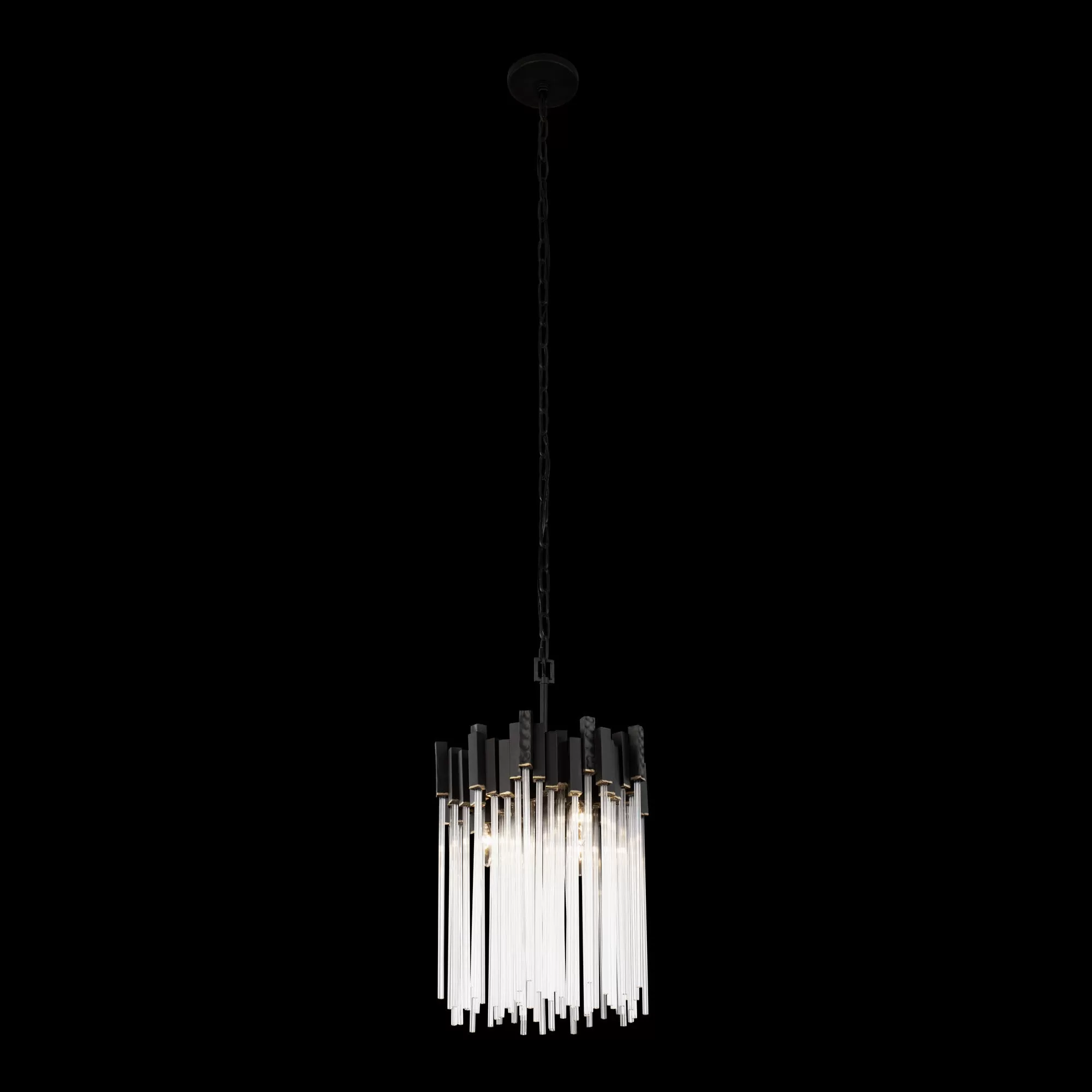 Matrix 309P03MBFG 3-Light Pendant Light - Matte Black/French Gold 7 Matrix 309P03MBFG 3-Light Pendant Light - Matte Black/French Gold - Image 7