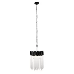 Matrix 309P03MBFG 3-Light Pendant Light - Matte Black/French Gold