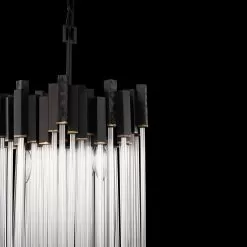 Matrix 309P03MBFG 3-Light Pendant Light - Matte Black/French Gold 9 Matrix 309P03MBFG 3-Light Pendant Light - Matte Black/French Gold -Lighting Decoration Store 309P03MBFG Detail 1
