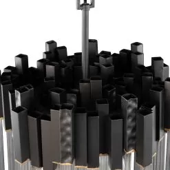 Matrix 309P03MBFG 3-Light Pendant Light - Matte Black/French Gold 11 Matrix 309P03MBFG 3-Light Pendant Light - Matte Black/French Gold -Lighting Decoration Store 309P03MBFG Detail 2