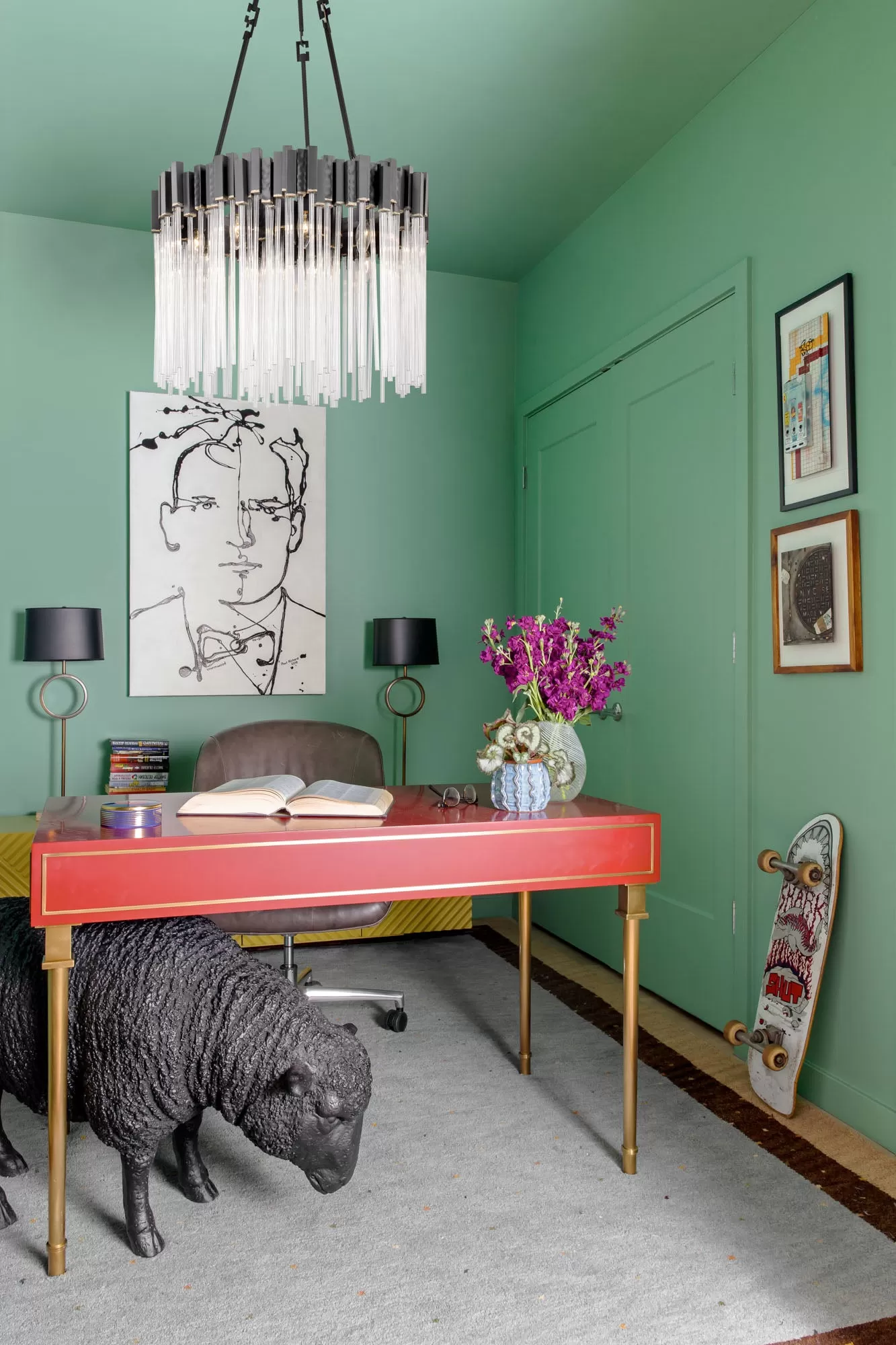 Matrix 309P09MBFG 9-Light Pendant Light - Matte Black/French Gold 3 Matrix 309P09MBFG 9-Light Pendant Light - Matte Black/French Gold - Image 3