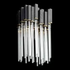 Matrix 309W01MBFG 1-Light Wall Sconce - Matte Black/French Gold -Lighting Decoration Store 309W01MBFG 1