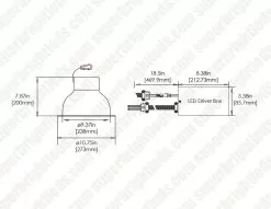 Green Creative 9.5" 30W Commercial Downlight - Dimmable - 2,906 Lumens - 3500K -Lighting Decoration Store 30cdl9.5dim 835 277v dim drawing