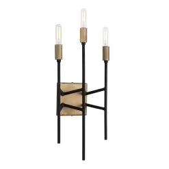 Bodie 314W03HGCB 3-Light Wall Sconce - Havana Gold/Carbon -Lighting Decoration Store 314W03HGCB 2