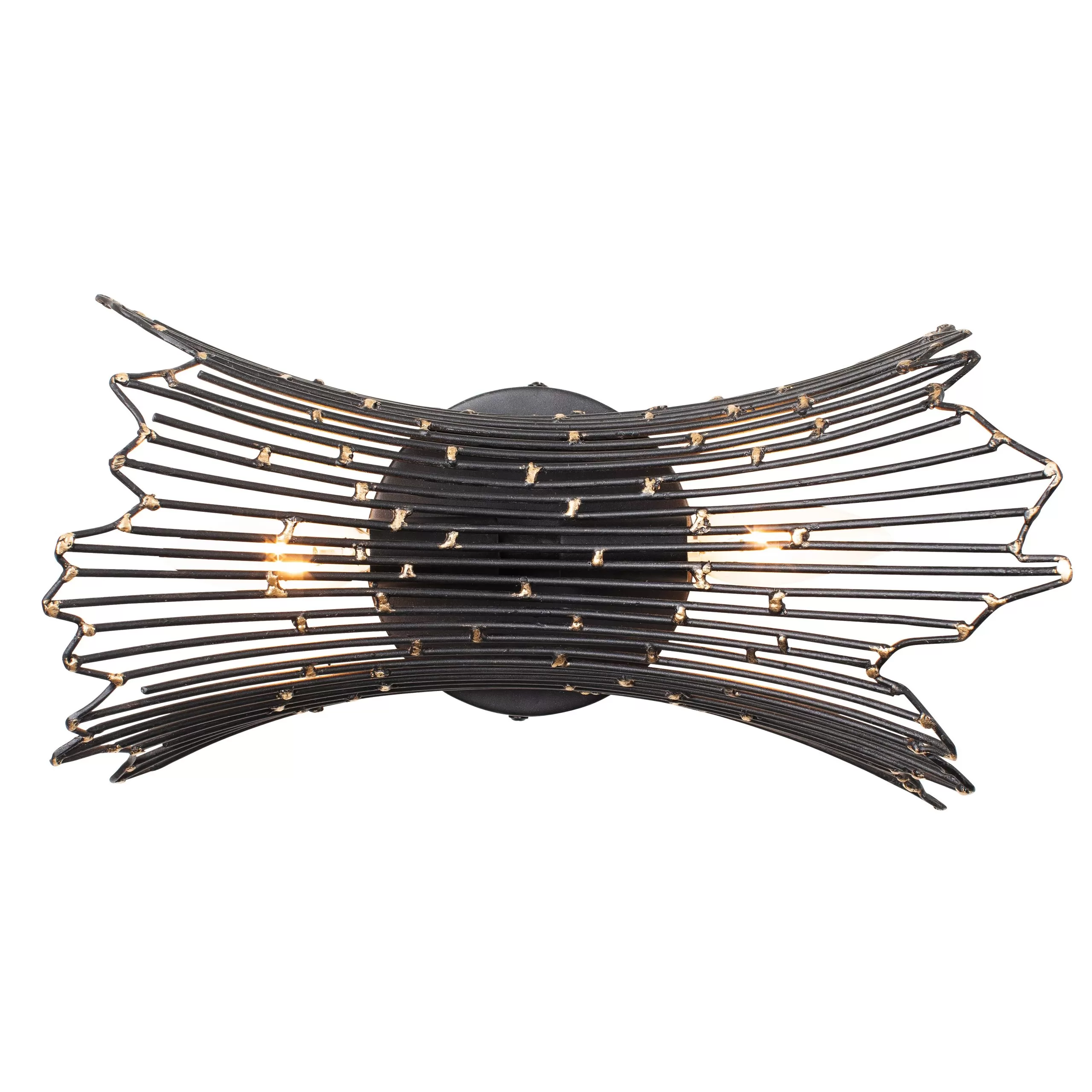 Rikki 320B02CBAG 2-Light Vanity Light - Carbon/Aged Gold 1 Rikki 320B02CBAG 2-Light Vanity Light - Carbon/Aged Gold