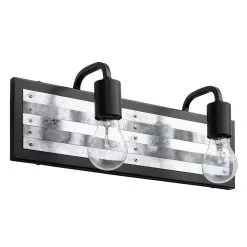 Abbey Rose 336B02BL 2-Light Vanity Light - Black/Galvanized 9 Abbey Rose 336B02BL 2-Light Vanity Light - Black/Galvanized -Lighting Decoration Store 336B02BL 3