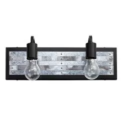 Abbey Rose 336B02BL 2-Light Vanity Light - Black/Galvanized 10 Abbey Rose 336B02BL 2-Light Vanity Light - Black/Galvanized -Lighting Decoration Store 336B02BL 4