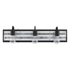 Abbey Rose 336B03BL 3-Light Vanity Light - Black/Galvanized 14 Abbey Rose 336B03BL 3-Light Vanity Light - Black/Galvanized -Lighting Decoration Store 336B03BL 6