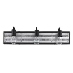 Abbey Rose 336B03BL 3-Light Vanity Light - Black/Galvanized 15 Abbey Rose 336B03BL 3-Light Vanity Light - Black/Galvanized -Lighting Decoration Store 336B03BL 7