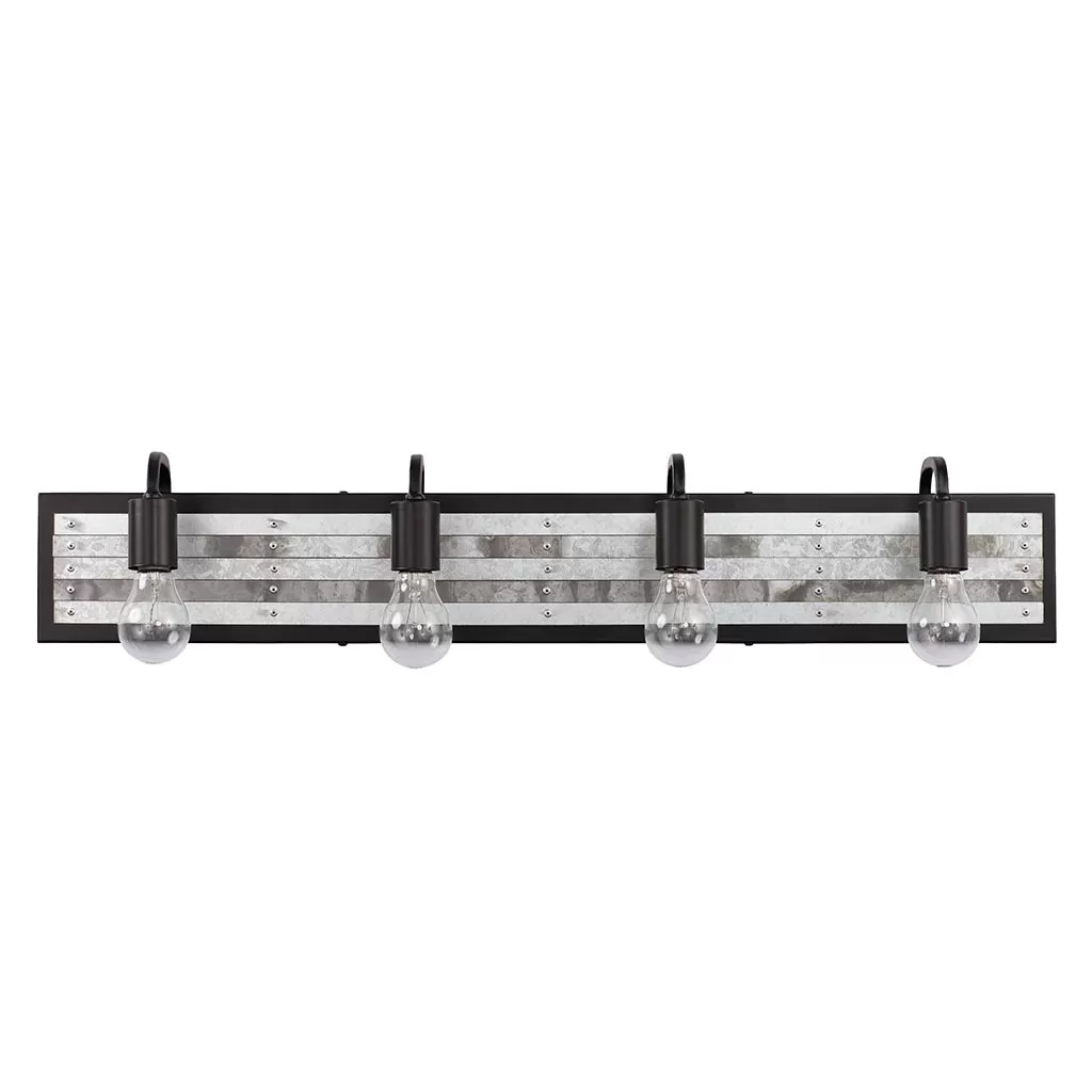 Abbey Rose 336B04BL 4-Light Vanity Light - Black/Galvanized 4 Abbey Rose 336B04BL 4-Light Vanity Light - Black/Galvanized - Image 4