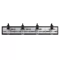 Abbey Rose 336B04BL 4-Light Vanity Light - Black/Galvanized 11 Abbey Rose 336B04BL 4-Light Vanity Light - Black/Galvanized -Lighting Decoration Store 336B04BL 4