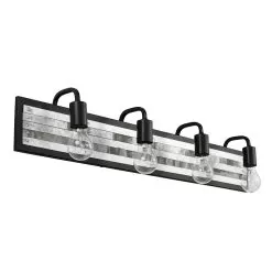 Abbey Rose 336B04BL 4-Light Vanity Light - Black/Galvanized 12 Abbey Rose 336B04BL 4-Light Vanity Light - Black/Galvanized -Lighting Decoration Store 336B04BL 5